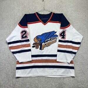Delta Ice Hawks Hockey Jersey Large? White PJHL Junior Hockey League Repairs